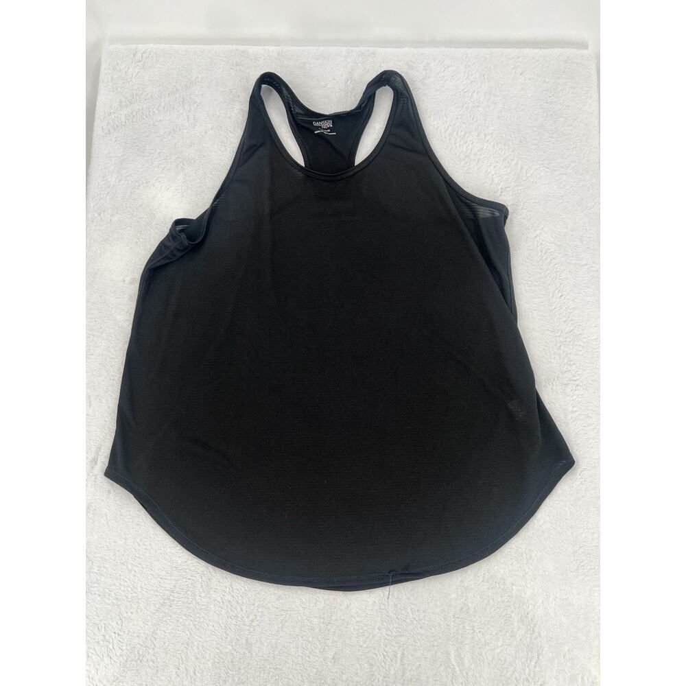 Danskin Now Womens Racerback Tank Top Semi Fitted Black Size XL
